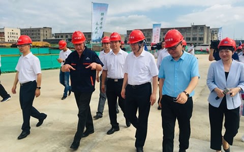 金華市市(shi)委書記陳龍視察(cha)杭機新廠區建設(shè)情況